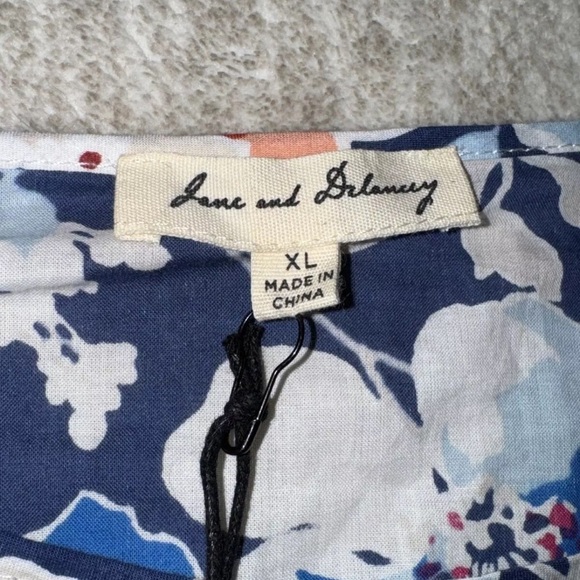 NWT Jane Delancey Boho Bell Sleeve Floral Flower Shirt 100% Cotton Blouse XL - Picture 6 of 8